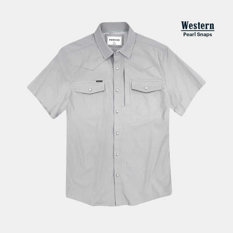 Load image into Gallery viewer, Grey / SM Poncho The Laredo Western Shortsleeve - Men&#39;s Poncho The Laredo Western Shortsleeve - Men&#39;s Poncho
