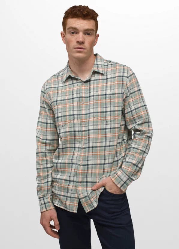 Load image into Gallery viewer, Mineral Green / MED prAna Dolberg Flannel Long Sleeve Shirt - Men&#39;s Prana
