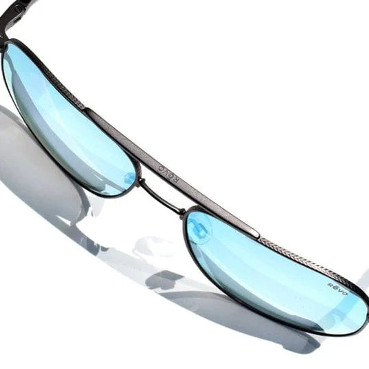 Revo Logan Satin Gunmetal Blue Water Sunglasses Revo Logan Satin Gunmetal Blue Water Sunglasses Revo