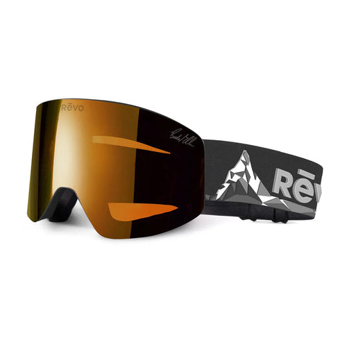 Black/Photochromic Solar Orange / Large Fit (Black) Revo Whiteout No. 6 Goggles Revo