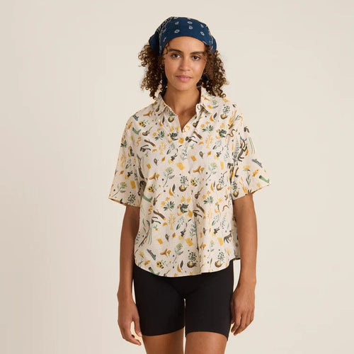 Moon / SM Roark Bless Up Shortsleeve Button Up Shirt - Women's Roark