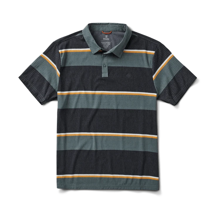 Load image into Gallery viewer, Forest Stripe / SM Roark Men&#39;s Bless Up Polo Roark Men&#39;s Bless Up Polo Roark
