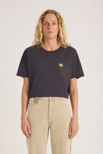 Faded Black / XS Roark Seek Cropped Boxy Tee - Women's Roark