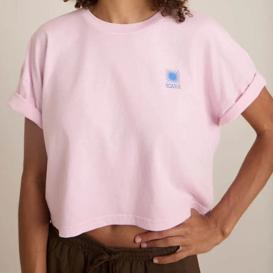 Dusty Orchid / XS Roark Women's Sunburst Boxy Cropped Tee Roark Women's Sunburst Boxy Cropped Tee Roark