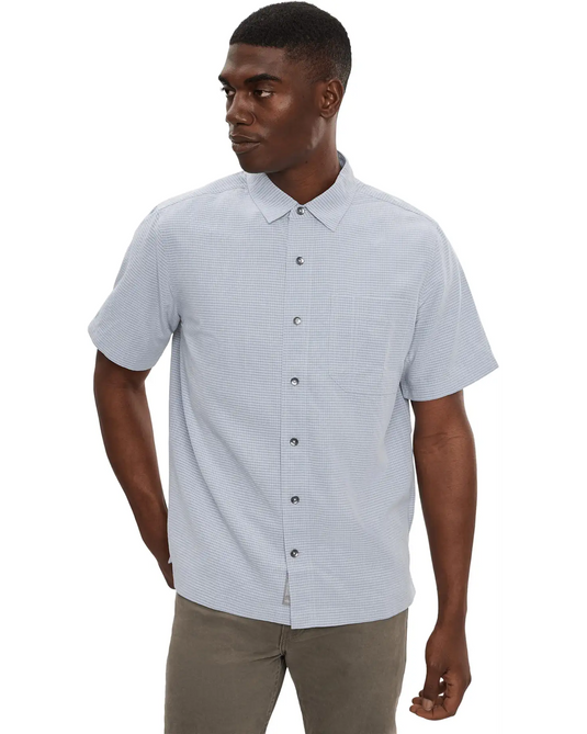 S / Misty Blue Royal Robbins Men's Desert Pucker Dry Short Sleeve in Misty Blue Royal Robbins Men's Desert Pucker Dry Short Sleeve in Misty Blue Royal Robbins