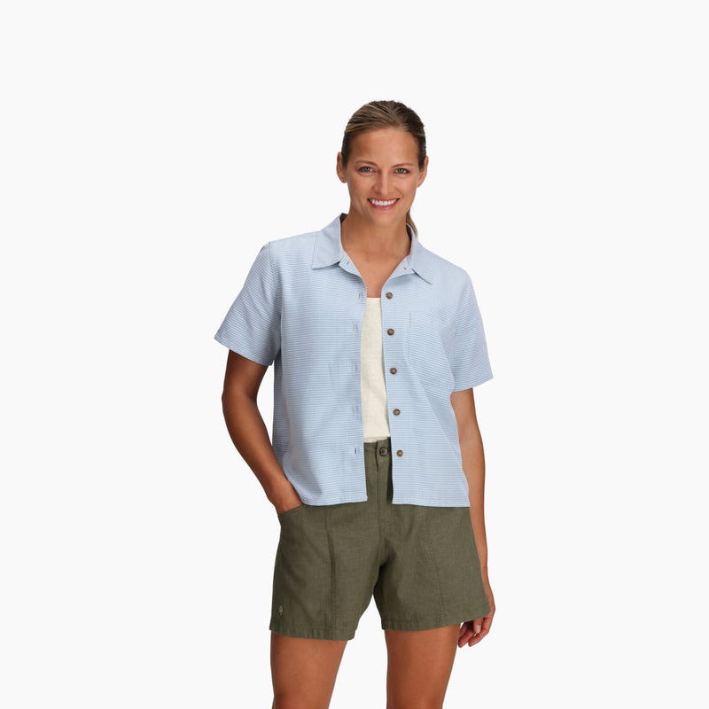 Load image into Gallery viewer, Royal Robbins Women's Desert Pucker S/S in Skyway Royal Robbins Women's Desert Pucker S/S in Skyway Royal Robbins

