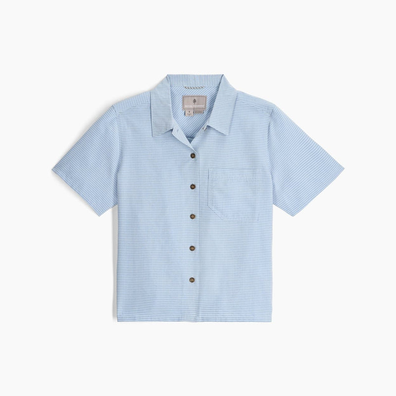 Load image into Gallery viewer, S / Skyway Royal Robbins Women's Desert Pucker S/S in Skyway Royal Robbins Women's Desert Pucker S/S in Skyway Royal Robbins
