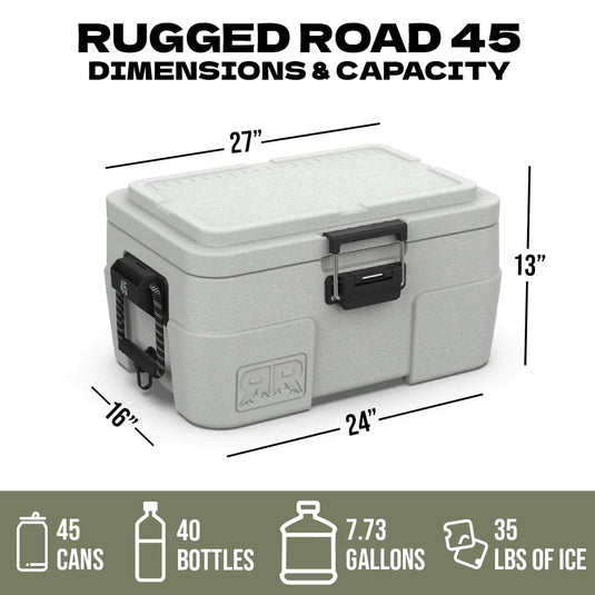 Forest Green Rugged Road 45L V2 Cooler in Forest Green RUGGED ROAD