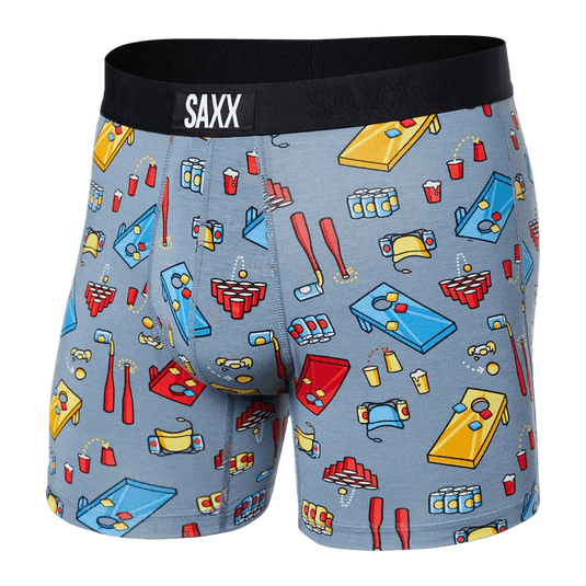 Beer Olympics- Grey / MED Saxx Vibe Boxer Briefs - Men's SAXX