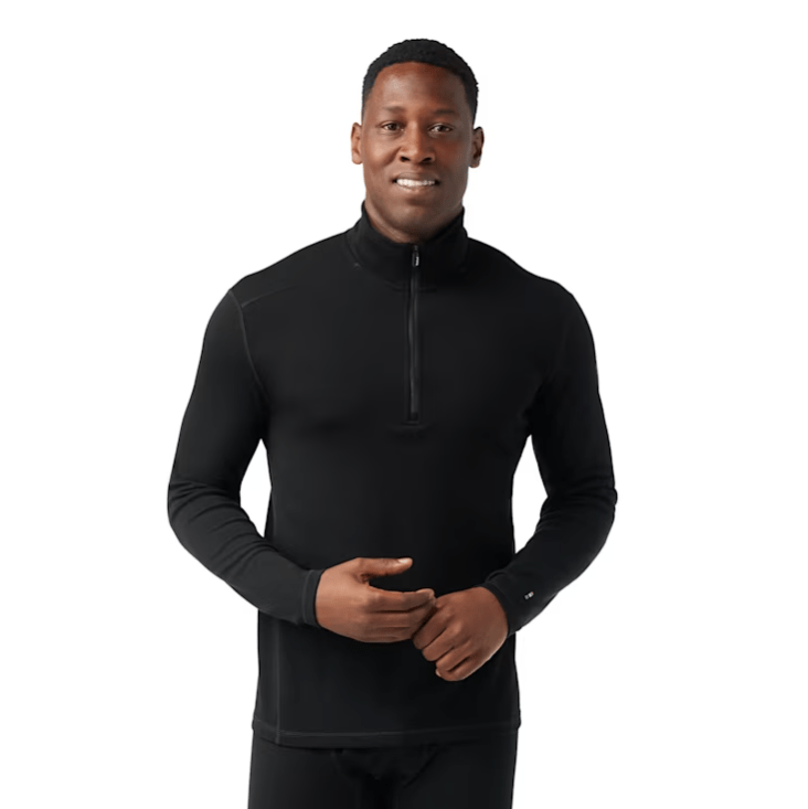 Load image into Gallery viewer, Black / SM Smartwool Classic Thermal Merino Base Layer 1/4 Zip - Men&#39;s Smartwool Corp
