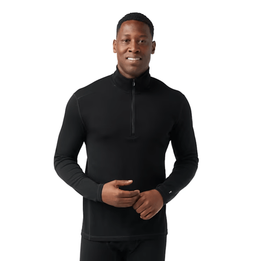 Black / SM Smartwool Classic Thermal Merino Base Layer 1/4 Zip - Men's Smartwool Corp