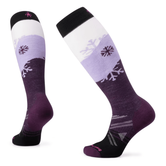 Purple Iris / MED Smartwool Ski Full Cushion Snowpocalypse Pattern Over The Calf Socks - Women's Smartwool Corp