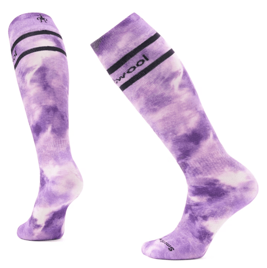 Purple Iris / SM Smartwool Ski Full Cushion Tie Dye Print Over The Calf Socks - Women's Smartwool Corp