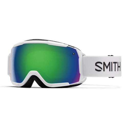 White + Green Sol-X Mirror Lens / Youth Fit Medium Smith Grom Goggles - Kids' Smith Grom Goggles - Kids' Smith Sport Optics