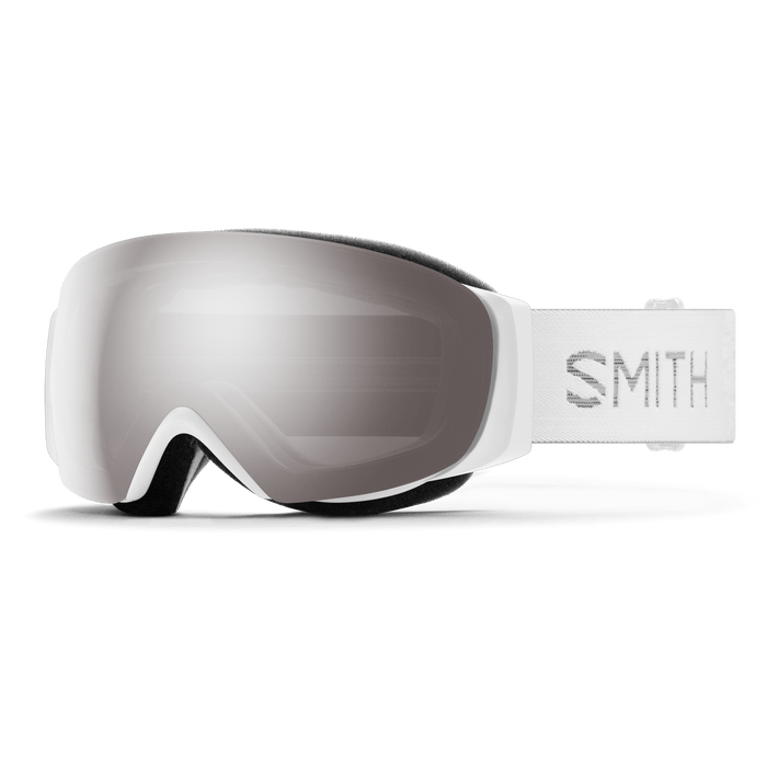 Load image into Gallery viewer, White Chunky Knit + ChromaPop™ Sun Platinum Mirror Lens / Women&#39;s Medium Fit Smith I/O Mag S Goggles - Women&#39;s Smith I/O Mag S Goggles - Women&#39;s Smith Sport Optics
