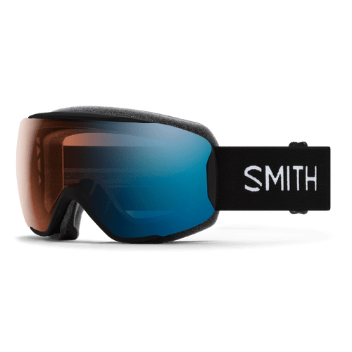 Black + ChromaPop™ Pro Photochromic Blue Mirror Lens / Women's small fit Smith Moment Goggles - Women's Smith Moment Goggles - Women's Smith Sport Optics