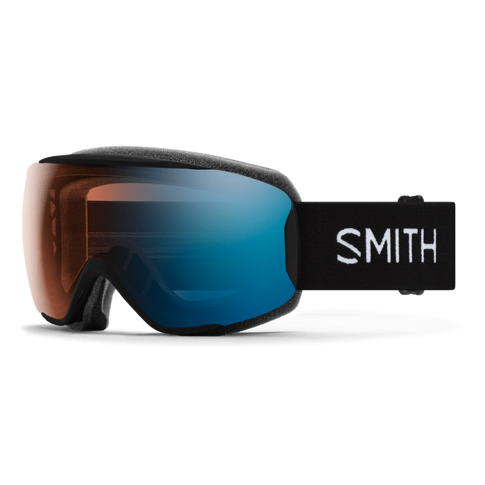 Load image into Gallery viewer, Black + ChromaPop™ Pro Photochromic Blue Mirror Lens / Women&#39;s small fit Smith Moment Goggles - Women&#39;s Smith Moment Goggles - Women&#39;s Smith Sport Optics
