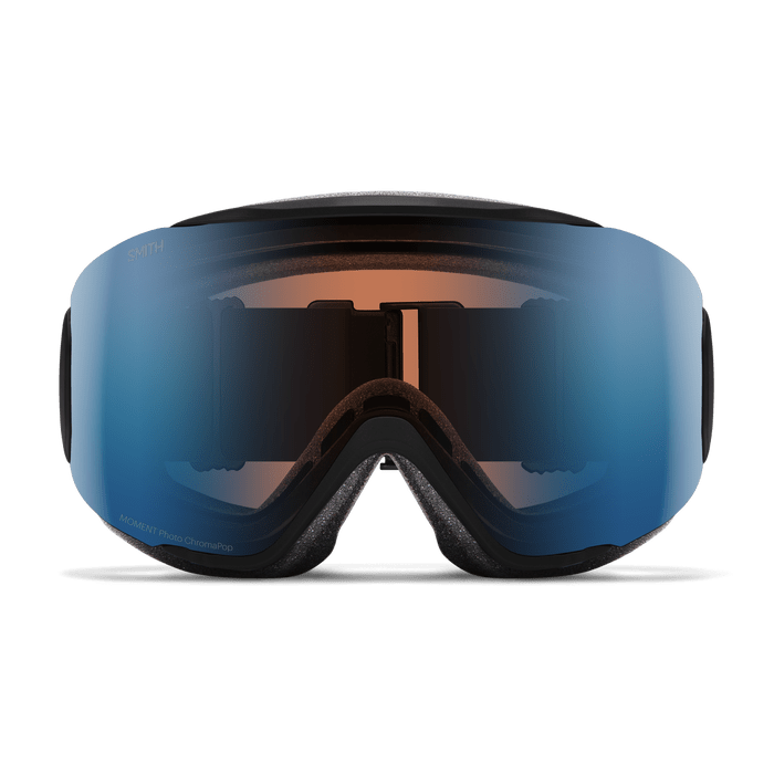 Load image into Gallery viewer, Black + ChromaPop™ Pro Photochromic Blue Mirror Lens / Women&#39;s small fit Smith Moment Goggles - Women&#39;s Smith Moment Goggles - Women&#39;s Smith Sport Optics
