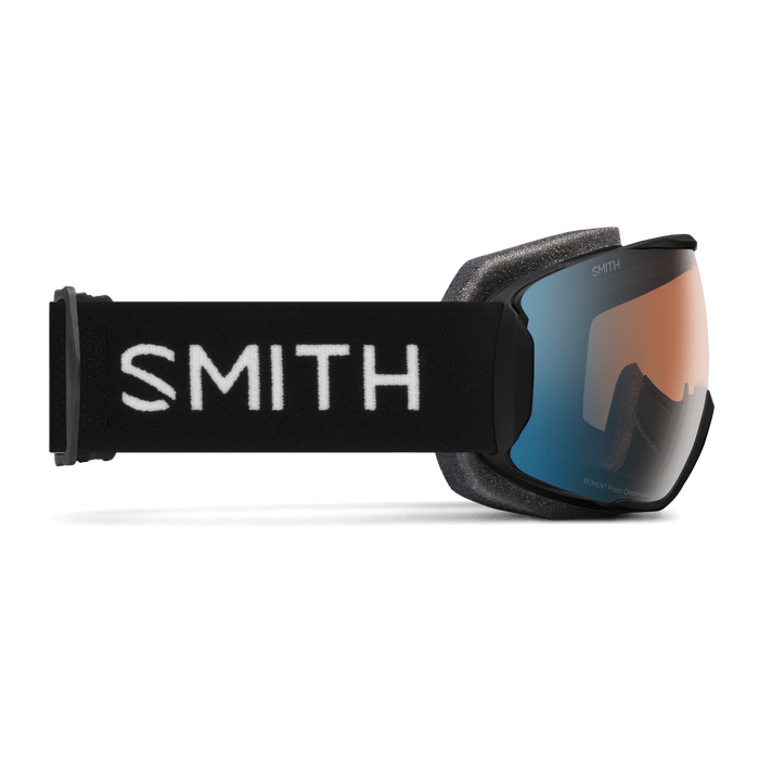 Load image into Gallery viewer, Black + ChromaPop™ Pro Photochromic Blue Mirror Lens / Women&#39;s small fit Smith Moment Goggles - Women&#39;s Smith Moment Goggles - Women&#39;s Smith Sport Optics
