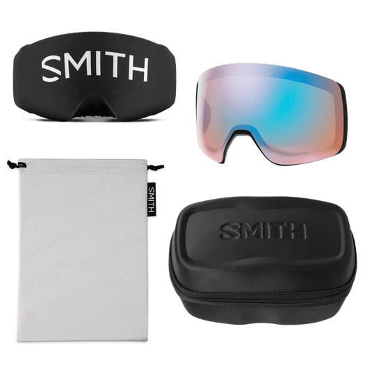 Black + ChromaPop™ Everyday Blue Mirror / Medium fit Smith Optics 4D Mag Goggles Smith Sport Optics