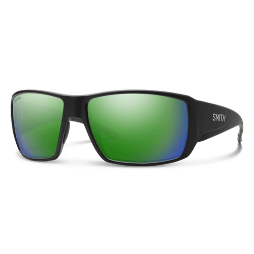 Smith Optics Guide's Choice Sunglasses in Matte Black w/ChromaPop Glass Polarized Green Mirror Lens SMITH SPORT OPTICS