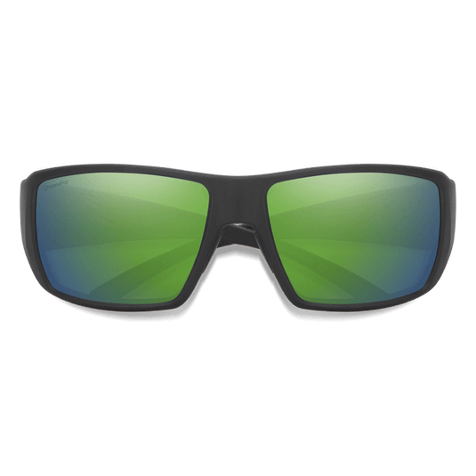 Smith Optics Guide's Choice Sunglasses in Matte Black w/ChromaPop Glass Polarized Green Mirror Lens SMITH SPORT OPTICS