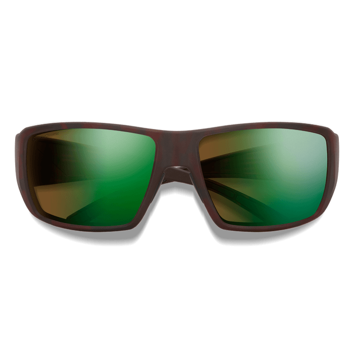 Load image into Gallery viewer, Brown / Green Smith Optics Guide&#39;s Choice XL sunglasses in Matte Tortoise with ChromaPop Glass PolarChromic Brown Green Mirror lenses Smith Optics Guide&#39;s Choice XL sunglasses in Matte Tortoise with ChromaPop Glass PolarChromic Brown Green Mirror lenses Smith Sport Optics
