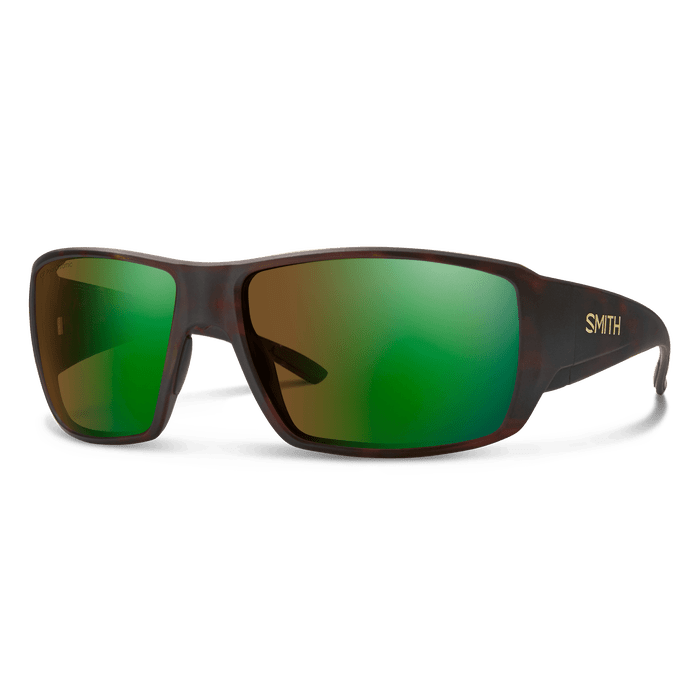 Load image into Gallery viewer, Brown / Green Smith Optics Guide&#39;s Choice XL sunglasses in Matte Tortoise with ChromaPop Glass PolarChromic Brown Green Mirror lenses Smith Optics Guide&#39;s Choice XL sunglasses in Matte Tortoise with ChromaPop Glass PolarChromic Brown Green Mirror lenses Smith Sport Optics
