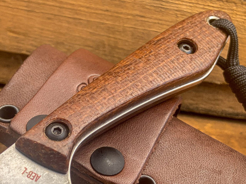 Load image into Gallery viewer, Beignet Brown Burlap Micarta Smith &amp; Sons Spur Knife SMITH AND SONS
