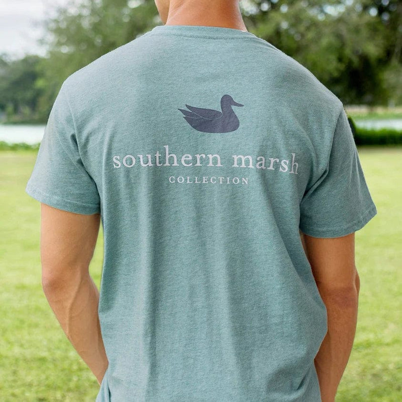 Load image into Gallery viewer, Washed Moss Blue Heather / SM Southern Marsh Authentic Tee - Men&#39;s Southern Marsh

