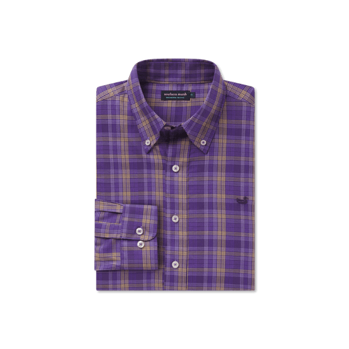 Purple / MED Southern Marsh Benton Grid Dress Shirt - Men's Southern Marsh