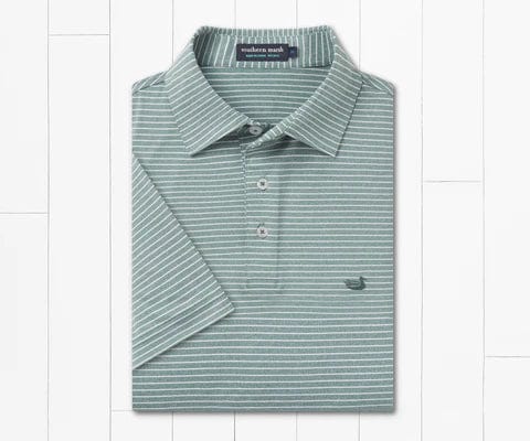 Load image into Gallery viewer, Hunter Green / SM Southern Marsh Biloxi Heather Performance Polo - Men&#39;s Southern Marsh
