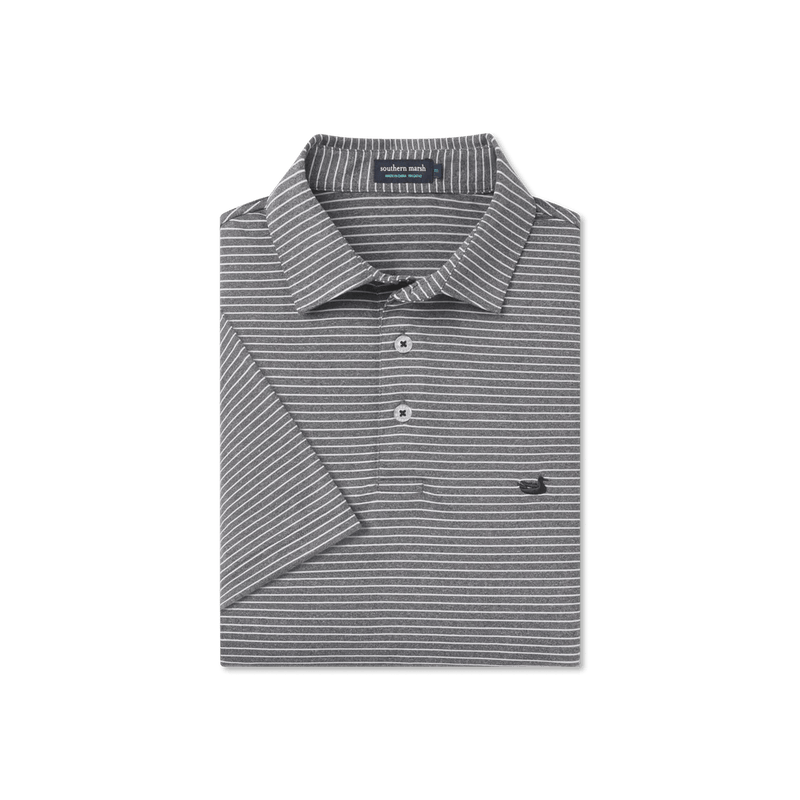 Load image into Gallery viewer, Midnight Gray / SM Southern Marsh Biloxi Heather Performance Polo - Men&#39;s Southern Marsh
