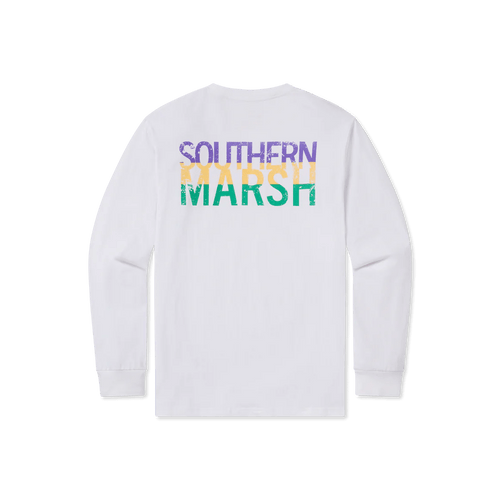 White / SM Southern Marsh Color Bands Tee Mardi Gras Longsleeve - Men's Southern Marsh Color Bands Tee Mardi Gras Longsleeve - Men's Southern Marsh