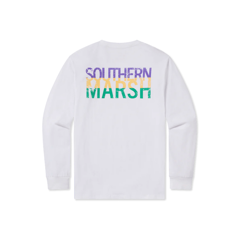 Load image into Gallery viewer, White / SM Southern Marsh Color Bands Tee Mardi Gras Longsleeve - Men&#39;s Southern Marsh Color Bands Tee Mardi Gras Longsleeve - Men&#39;s Southern Marsh
