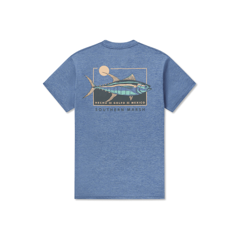 Load image into Gallery viewer, Oxford Blue / MED Southern Marsh FieldTec Heathered Tee Atun de Sol - Men&#39;s Southern Marsh
