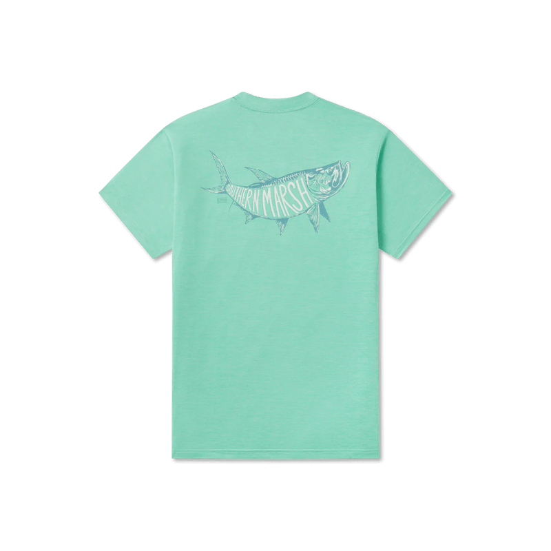 Load image into Gallery viewer, Antigua Blue / SM Southern Marsh FieldTec Heathered Tee Tarpon Whispers - Men&#39;s Southern Marsh
