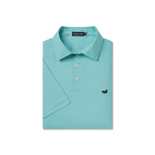 Teal Fan Shell / SM Southern Marsh  Flyline Performance Polo Fan Shell - Men's Southern Marsh