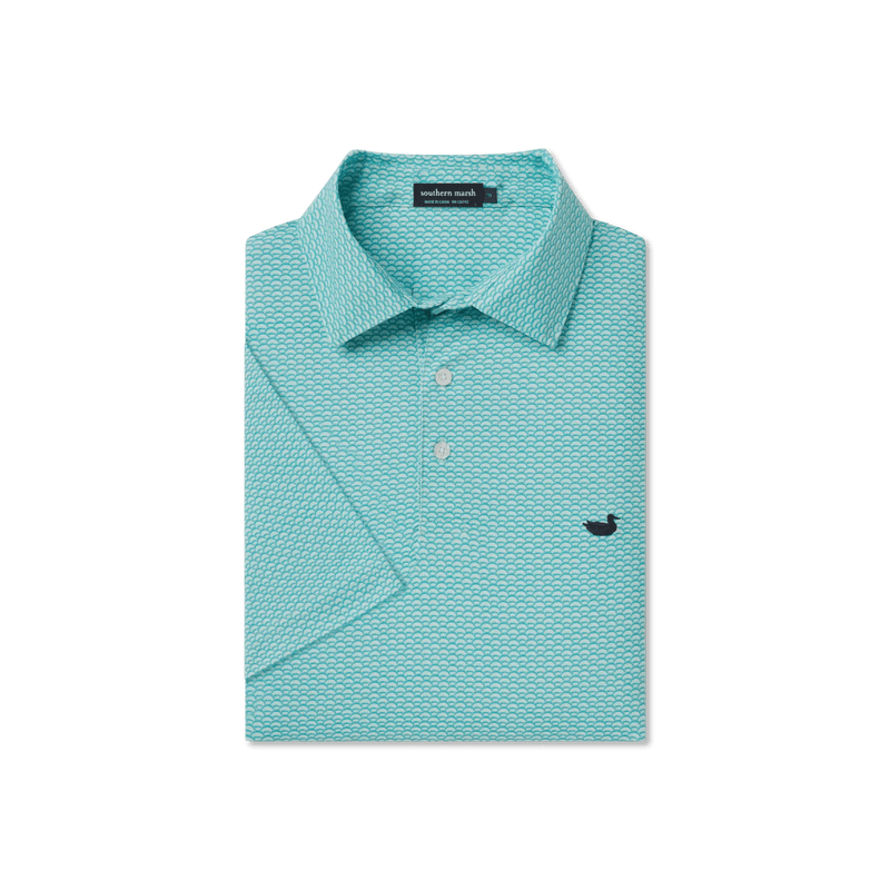 Load image into Gallery viewer, Teal Fan Shell / SM Southern Marsh  Flyline Performance Polo Fan Shell - Men&#39;s Southern Marsh
