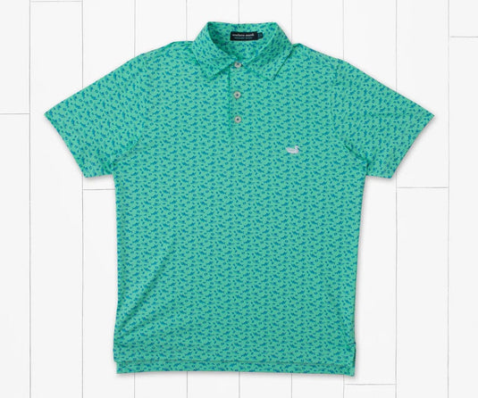 Mint and French Blue / Youth SM Southern Marsh Flyline Performance Polo - Kids' Southern Marsh