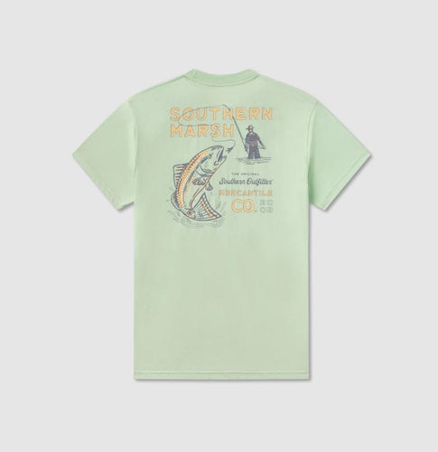 Seafoam / SM Southern Marsh Men's Seawash Tee Retro Redfish in Seafoam Southern Marsh Men's Seawash Tee Retro Redfish in Seafoam Southern Marsh