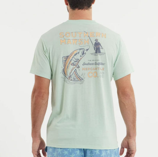 Southern Marsh Men's Seawash Tee Retro Redfish in Seafoam Southern Marsh Men's Seawash Tee Retro Redfish in Seafoam Southern Marsh