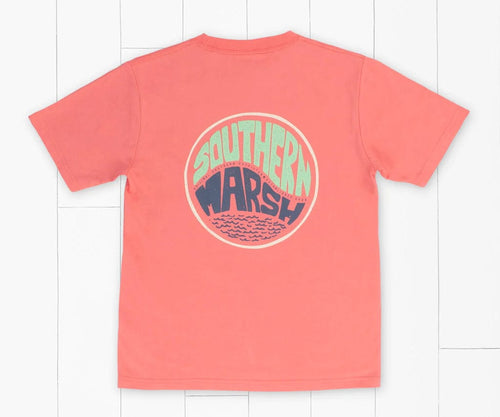 Coral / Youth SM Southern Marsh Retro Riptide Shortsleeve Tee - Kids' Southern Marsh