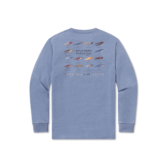 Washed Blue Heather / SM Southern Marsh Seawash Longsleeve Tee Game Day in the South - Men's Southern Marsh