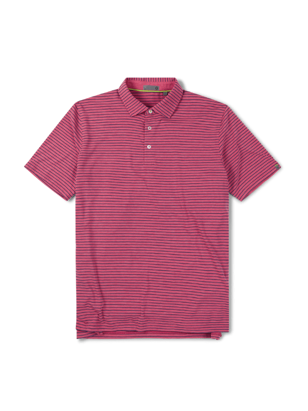 Load image into Gallery viewer, Ruby Heather/Marine Blue / SM Tasc Cloud Golf Polo Brookline Stripe - Men&#39;s Tasc Cloud Golf Polo Brookline Stripe - Men&#39;s Tasc
