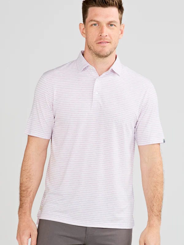 Load image into Gallery viewer, Lilac Heather/White / SM Tasc Cloud Polo Air Stripe - Men&#39;s Tasc
