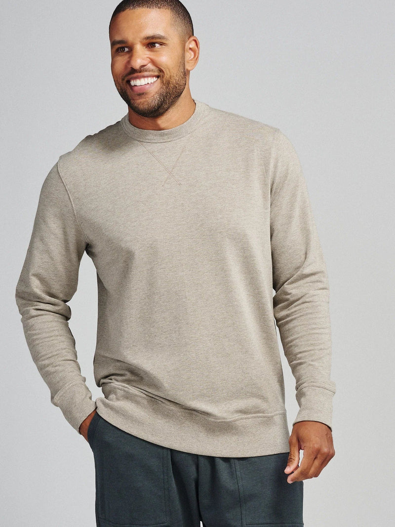 Load image into Gallery viewer, Gray Oak Heather / MED Tasc Varsity French Terry Sweatshirt - Men&#39;s Tasc
