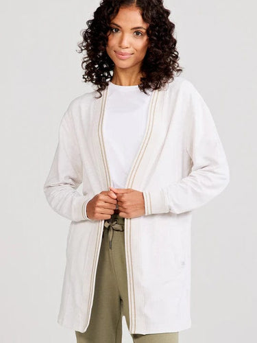 Coconut Heather / SM Tasc Varsity Letterman Stripe Cardigan - Women's Tasc Varsity Letterman Stripe Cardigan - Women's Tasc