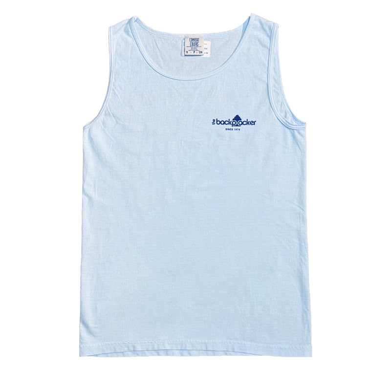 Load image into Gallery viewer, The Backpacker 50th Anniversary Comfort Colors Tank - Men&#39;s The Backpacker
