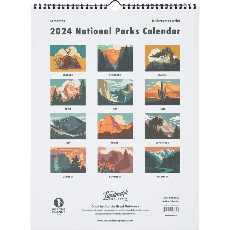 Load image into Gallery viewer, The Landmark Project 2024 National Parks Calendar The Landmark Project
